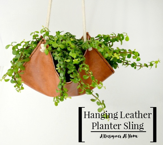 Leather Sling Hanging Planter
