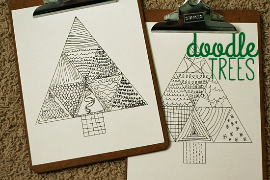 Download this Doodle Tree Printable for kids to color @makeandtakes.com