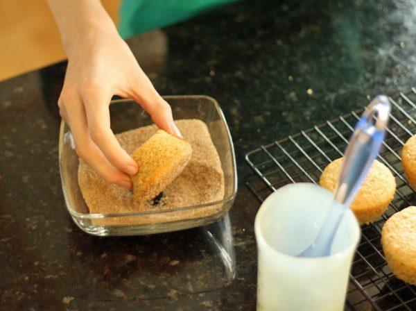 Doughnut muffins with cinnamon sugar topping