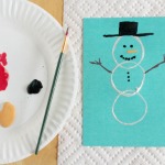 Paper Tube Snowman Stamps