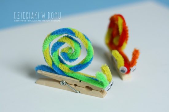 Clothespin and Pipe Cleaner Snails