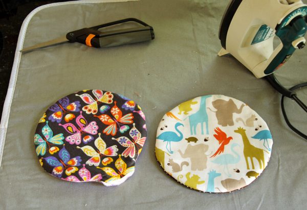 Making soft fabric frisbees for kids