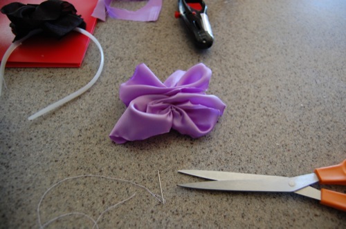 DIY Fabric Flower Headband sewing