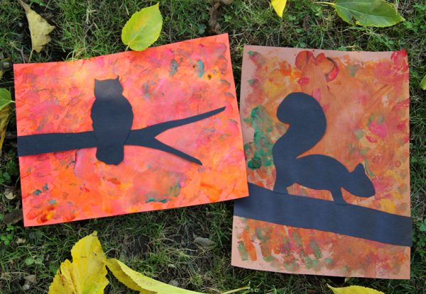 Fall tree silhouette art project