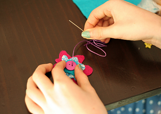 Kids flower sewing project