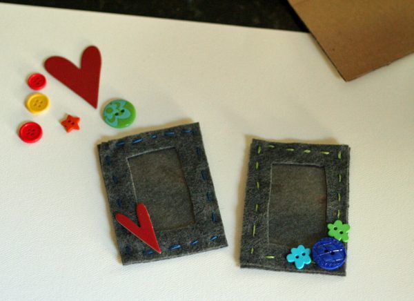 Embellishing felt frames