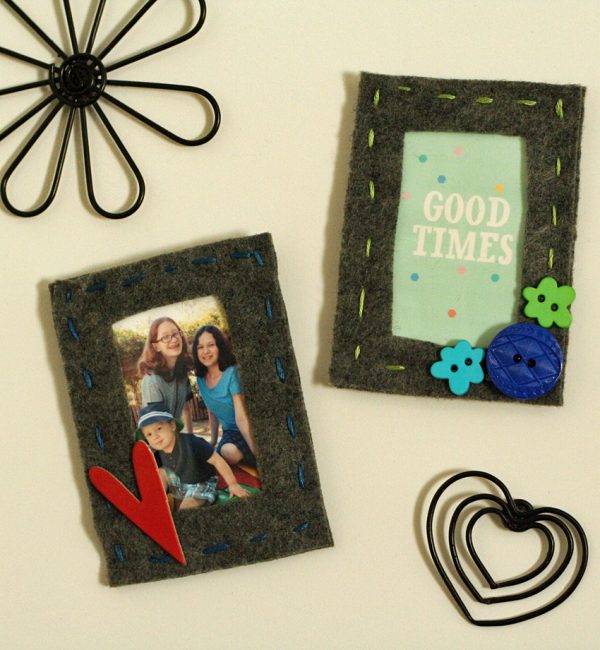 Magnetic felt photo frames