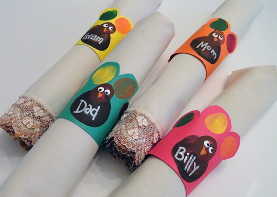 Fingerprint Turkey Napkin Rings