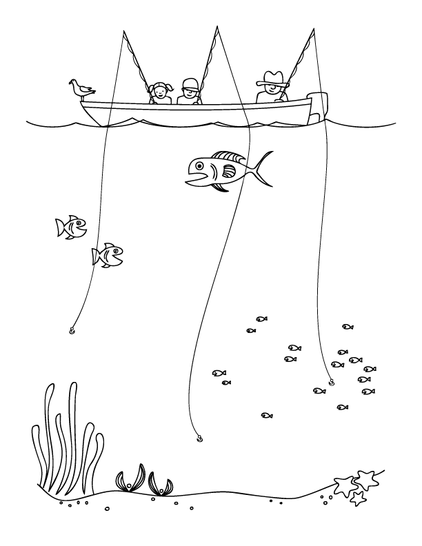 man fishing coloring pages - photo #15