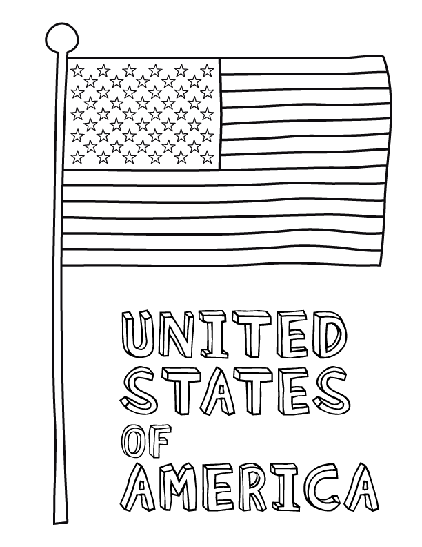 American Flag Coloring Page