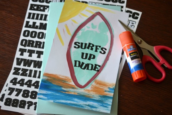 Footprint Surf Board Keepsake Card