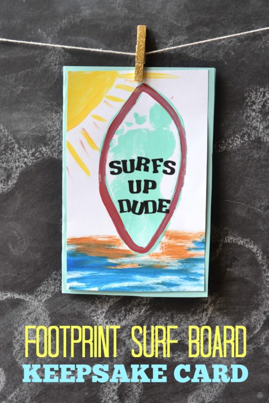 Footprint Surf Board Keepsake Card