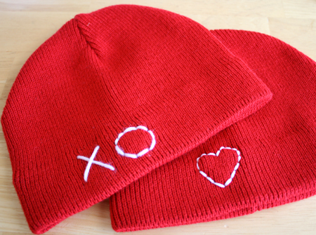 Hearts on Snow Hats