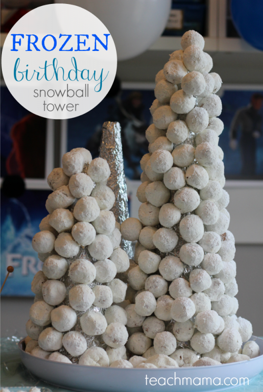 Frozen Birthday Cake Snowball Tower