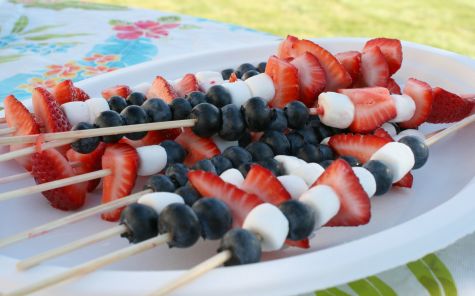 Red While and Blue Skewers