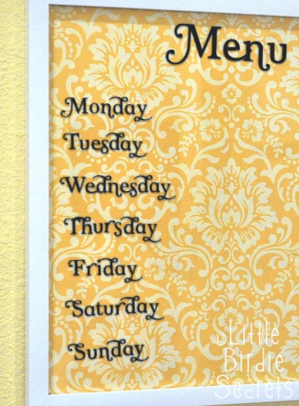 Make a Wipe Off Weekly Menu Board