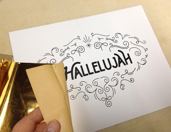 gold foil hallelujah 1