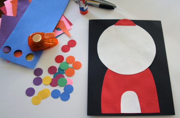 Craft a fun gumball machine - perfect cut and paste activity for little kids!