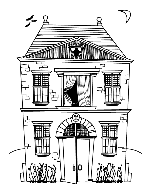 Haunted House Coloring Page