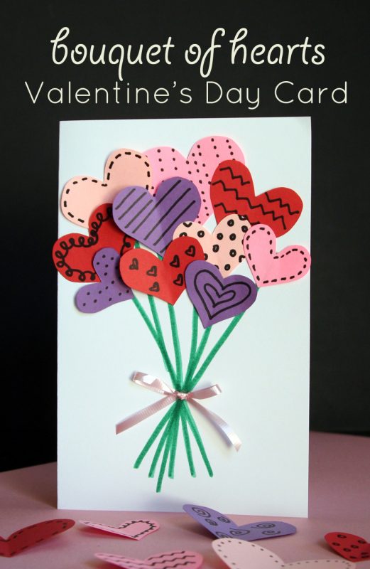 Bouquet of hearts card for Valentine's Day
