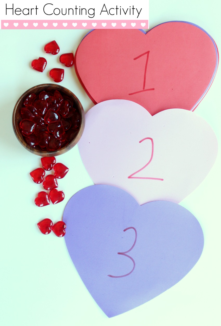 Heart Counting Activity for Preschoolers | Make and Takes