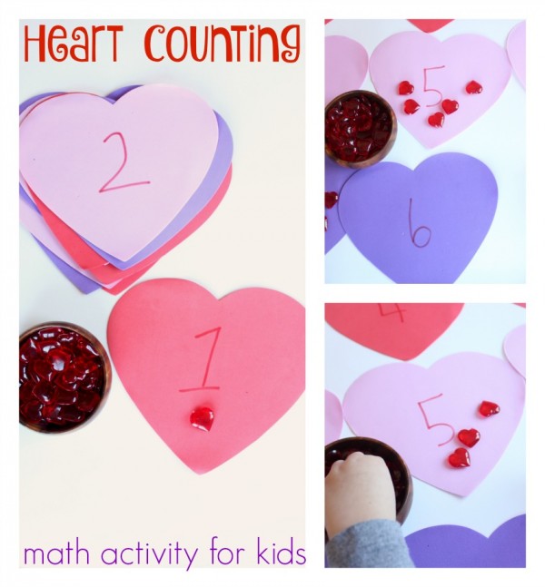 heart counting math activity for kids 