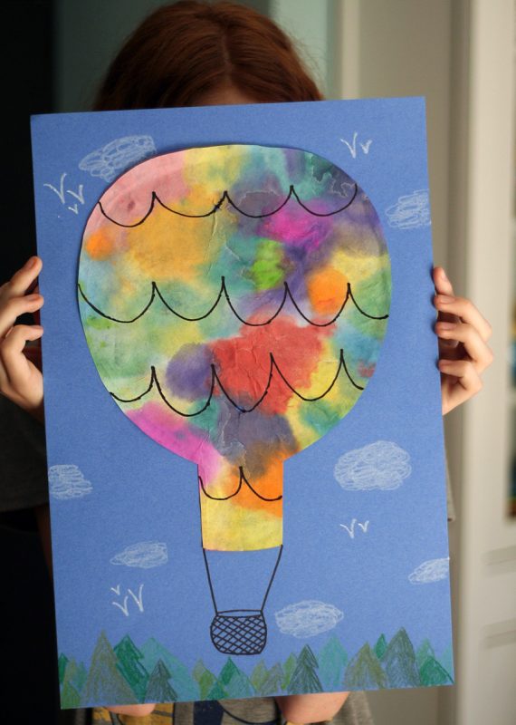 Colorful hot air balloon craft project
