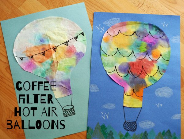 Coffee filter hot air balloons