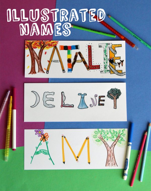 Drawing with kids: illustrated names