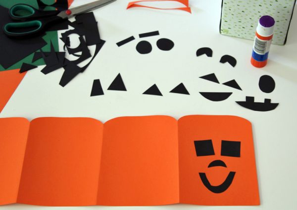 Paper jack-o'-lantern tissue box cover