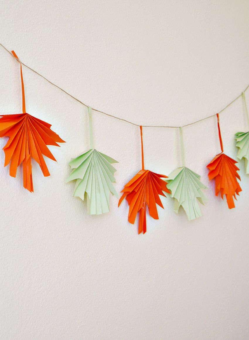 DIY Paper Leaf Garland