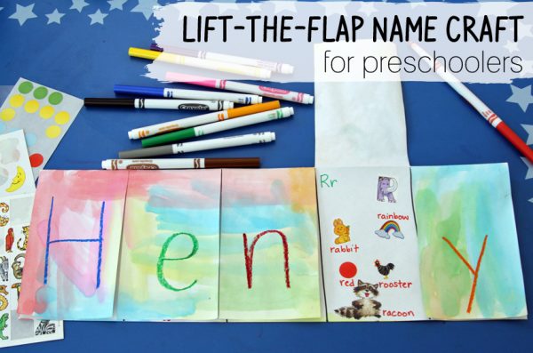 Lift-the-flap name project for preschoolers