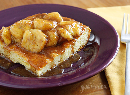 Bananas Fosters Topped Overnight French Toast