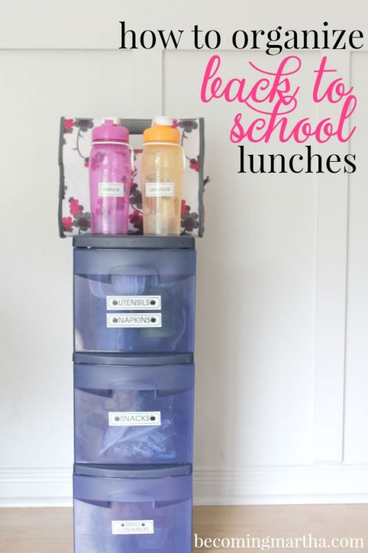 Back to School Lunch Organization