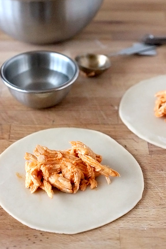 Making Buffalo Chicken Empanadas