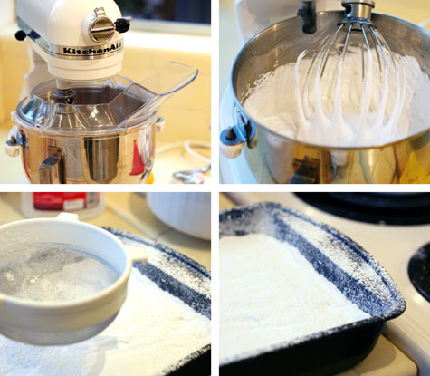 making the homemade marshmallows web m&t