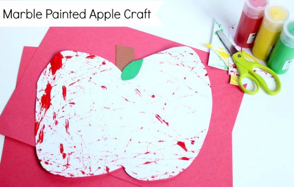 marble painted apple craft 