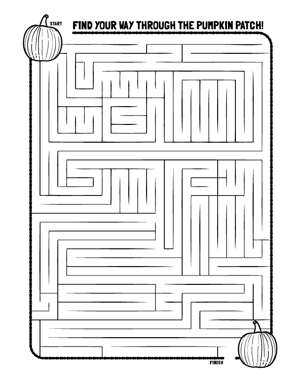 Pumpkin Maze Coloring Pages