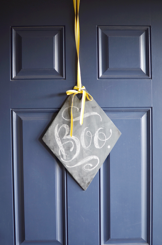 boo chalkboard wreath