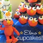 Monster Elmo Cupcakes