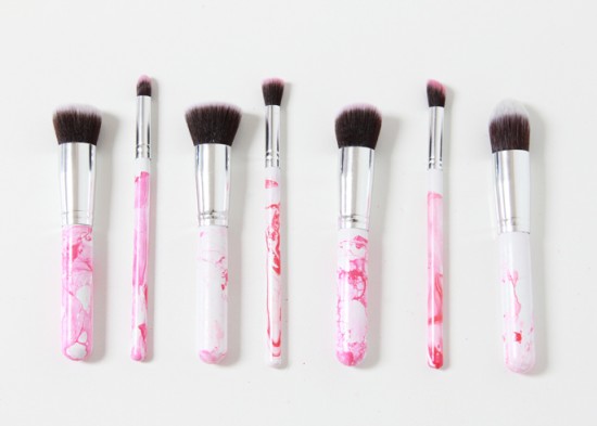 Marbleized Makeup Brushes