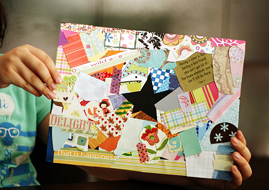 Make negative shape collages with kids