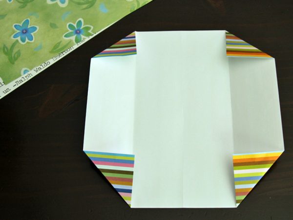 Origami gift card holders corner folds