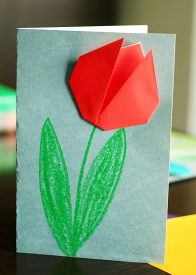 Origami tulip card