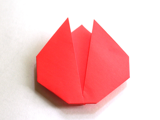 Simple folded origami tulip
