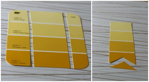 paint chip bookmark steps