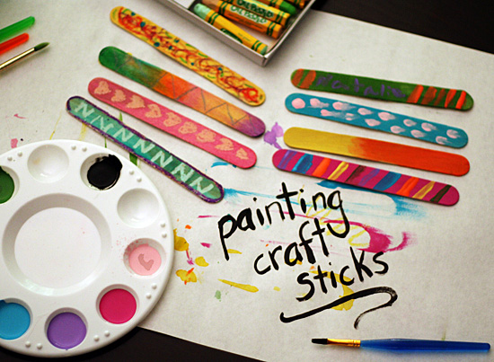 Colorful Painted Craft Sticks