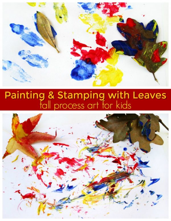 painting stamping fallen leaves