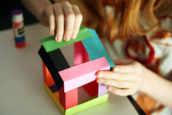 3-D paper cube craft