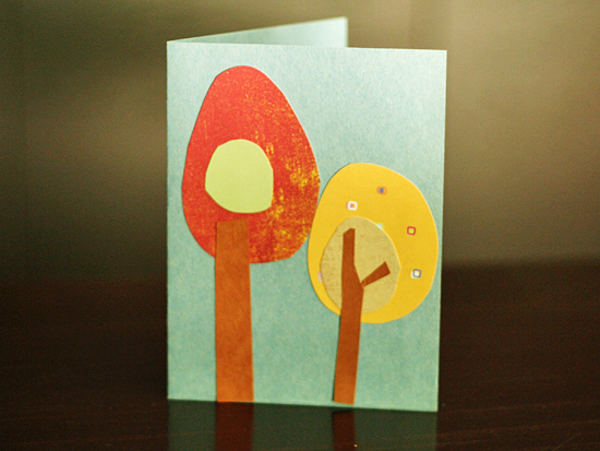 Paper Fall Trees Card